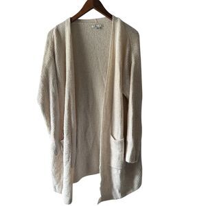 Oversized Knit Cardigan American Eagle Beige Sweater With Pockets